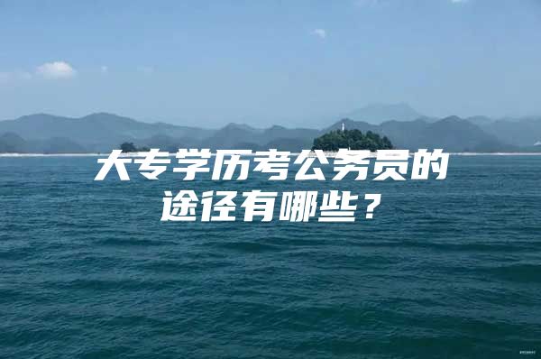 大专学历考公务员的途径有哪些？