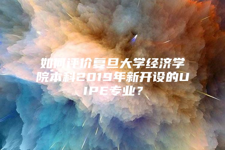 如何评价复旦大学经济学院本科2019年新开设的UIPE专业？