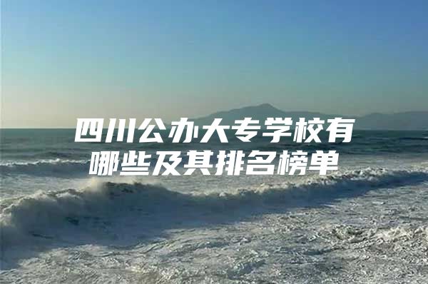 四川公办大专学校有哪些及其排名榜单