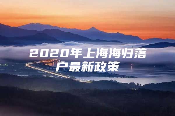 2020年上海海归落户最新政策