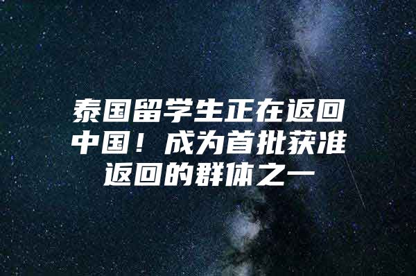 泰国留学生正在返回中国！成为首批获准返回的群体之一