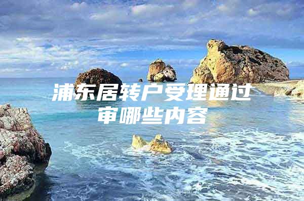 浦东居转户受理通过审哪些内容