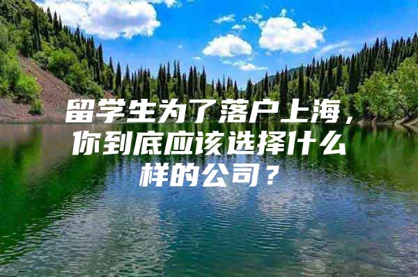 留学生为了落户上海，你到底应该选择什么样的公司？