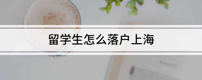 留学生怎么落户上海