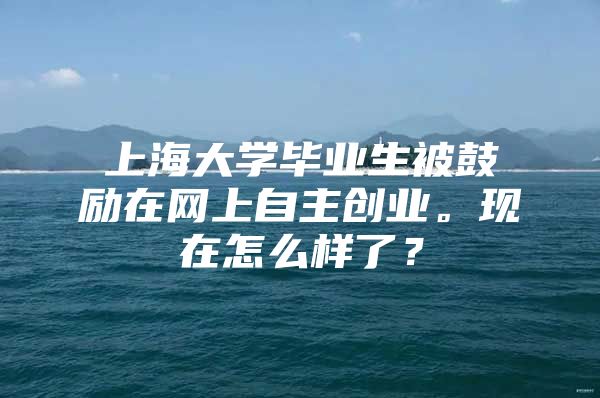 上海大学毕业生被鼓励在网上自主创业。现在怎么样了？