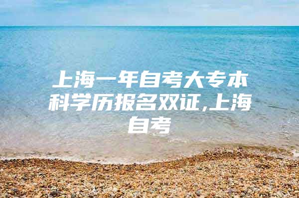 上海一年自考大专本科学历报名双证,上海自考