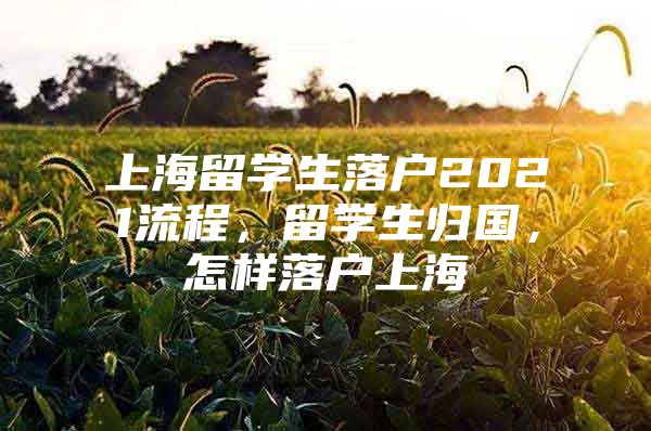 上海留学生落户2021流程，留学生归国，怎样落户上海