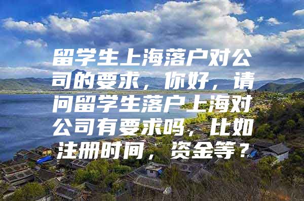 留学生上海落户对公司的要求，你好，请问留学生落户上海对公司有要求吗，比如注册时间，资金等？