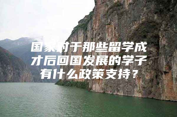 国家对于那些留学成才后回国发展的学子有什么政策支持？