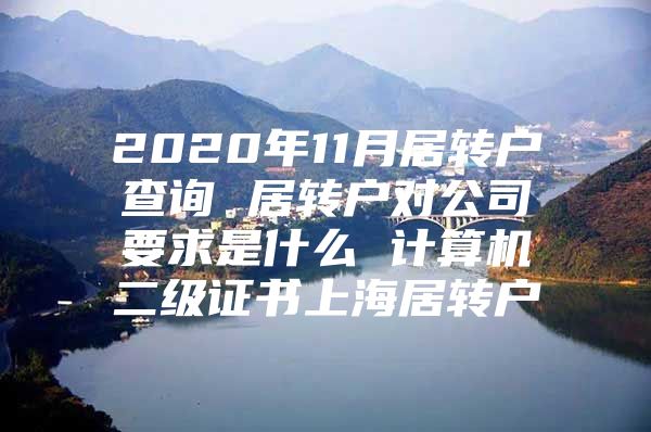 2020年11月居转户查询 居转户对公司要求是什么 计算机二级证书上海居转户