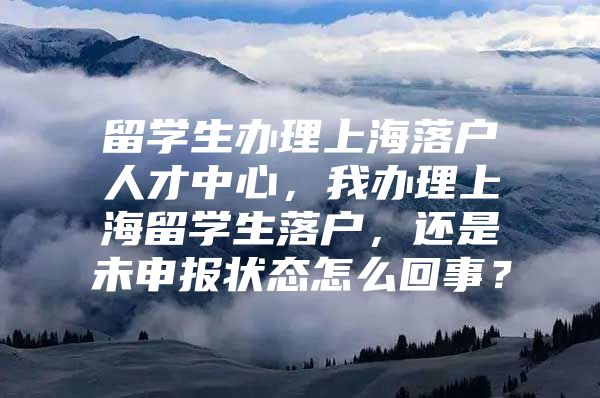 留学生办理上海落户人才中心，我办理上海留学生落户，还是未申报状态怎么回事？