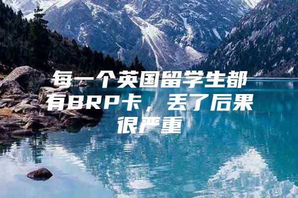 每一个英国留学生都有BRP卡，丢了后果很严重