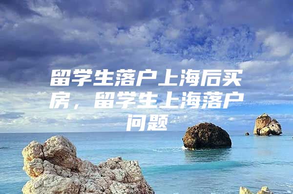 留学生落户上海后买房，留学生上海落户问题