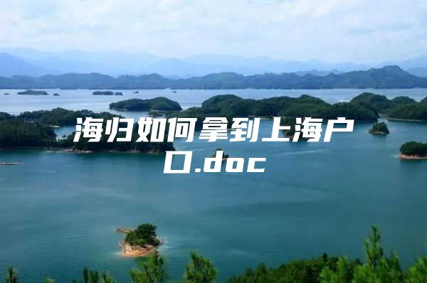 海归如何拿到上海户口.doc