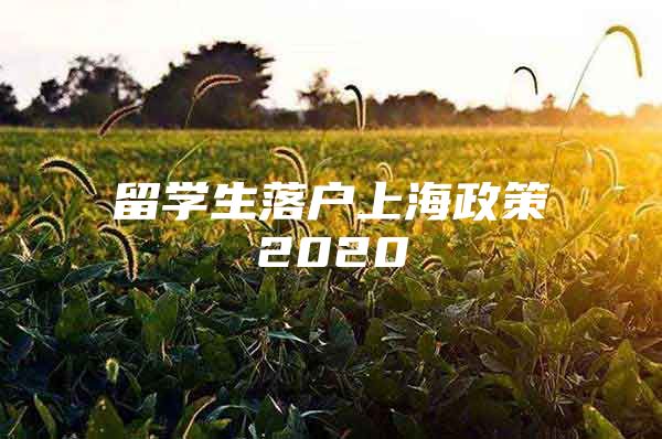 留学生落户上海政策2020