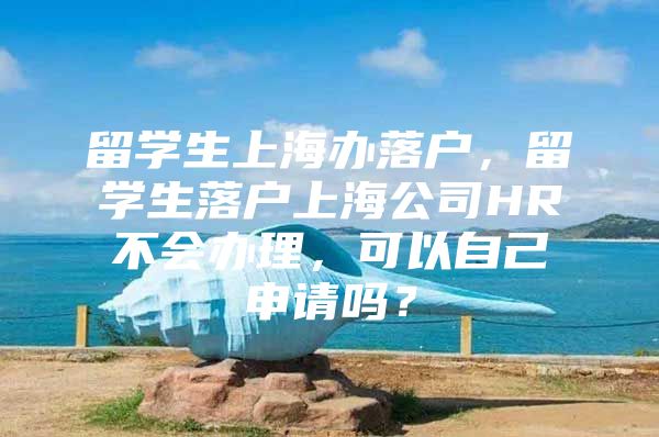 留学生上海办落户，留学生落户上海公司HR不会办理，可以自己申请吗？