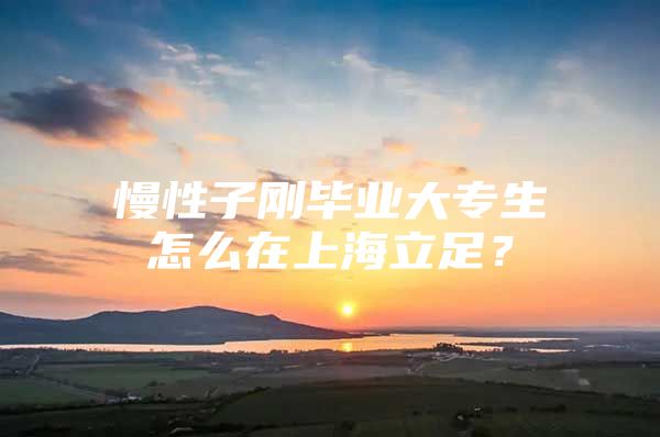 慢性子刚毕业大专生怎么在上海立足？