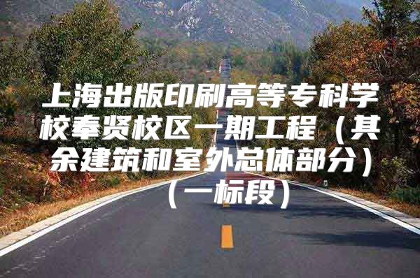 上海出版印刷高等专科学校奉贤校区一期工程（其余建筑和室外总体部分）（一标段）