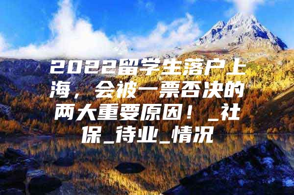 2022留学生落户上海，会被一票否决的两大重要原因！_社保_待业_情况