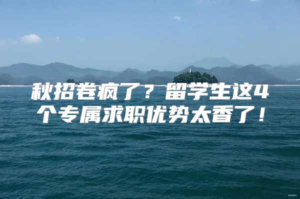 秋招卷疯了？留学生这4个专属求职优势太香了！