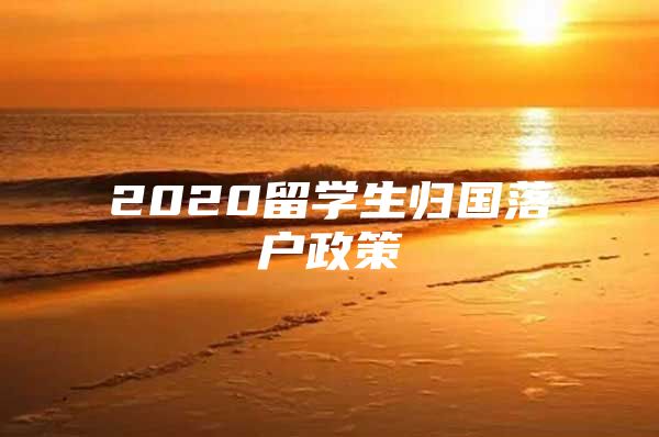 2020留学生归国落户政策