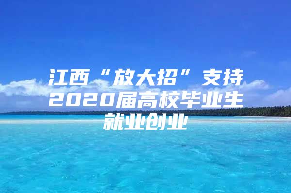 江西“放大招”支持2020届高校毕业生就业创业