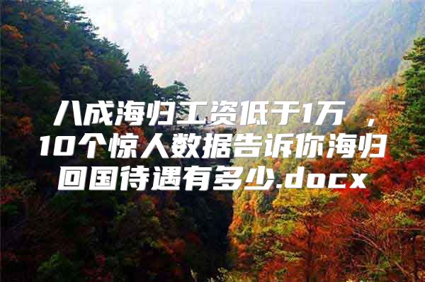 八成海归工资低于1万 ,10个惊人数据告诉你海归回国待遇有多少.docx