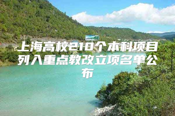 上海高校210个本科项目列入重点教改立项名单公布