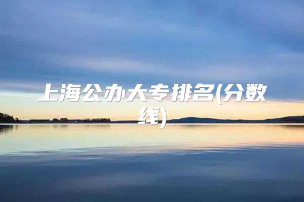 上海公办大专排名(分数线)